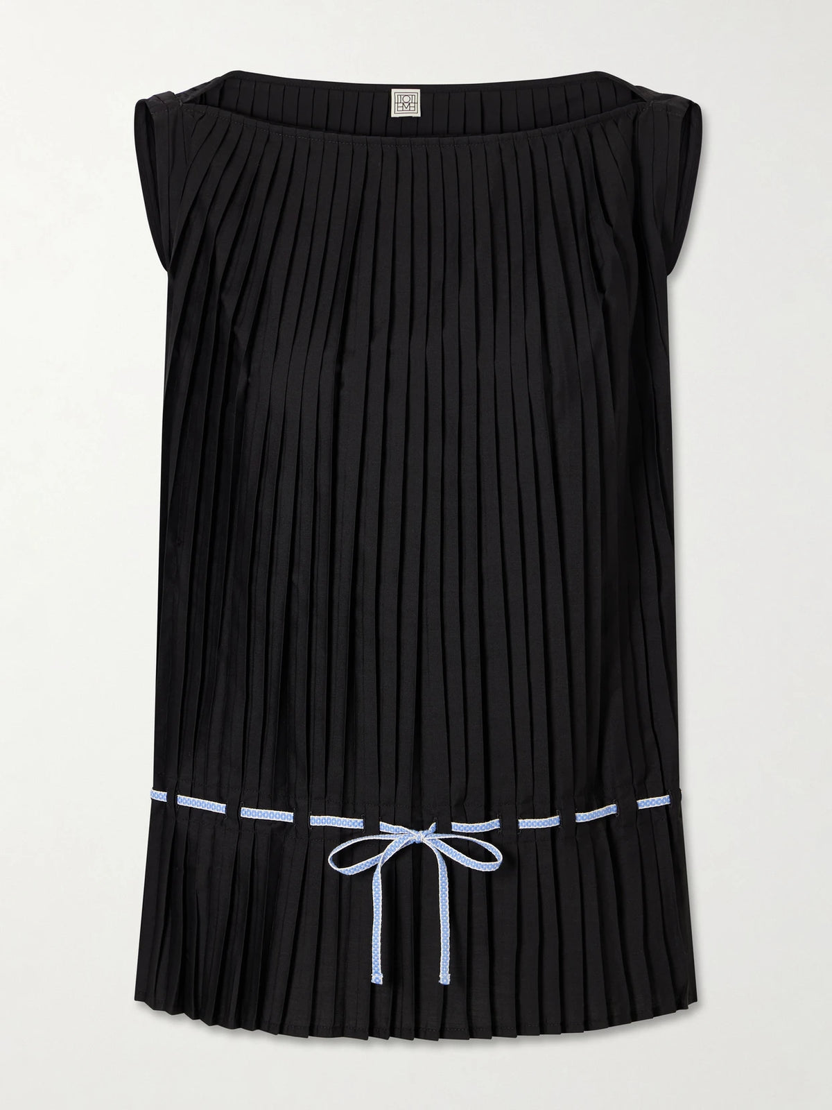 Belted Pleated Poplin Blouse