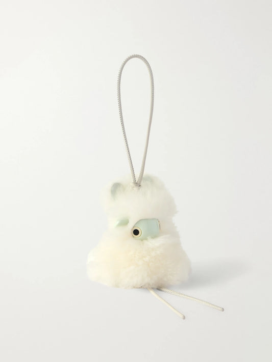 LOEWE Bunny Puzz Shearling And Acetate Bag Charm