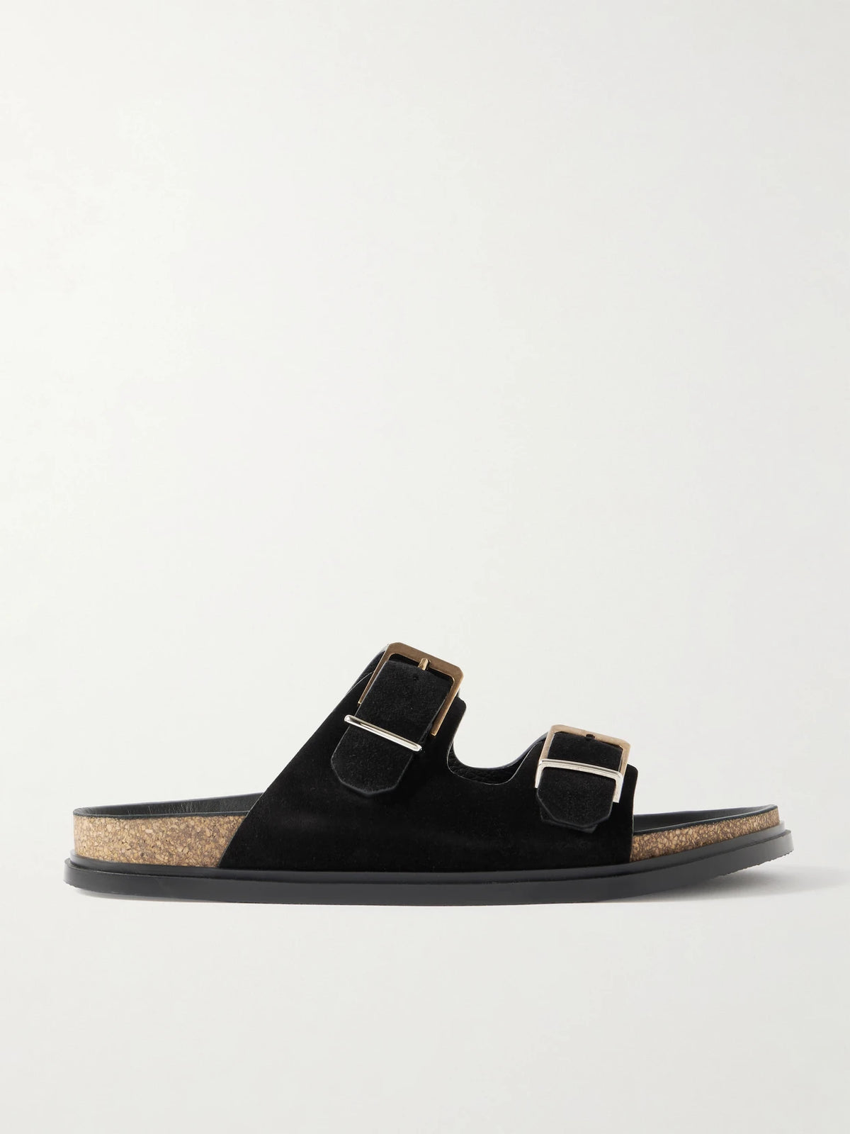 Buckled Suede Slides