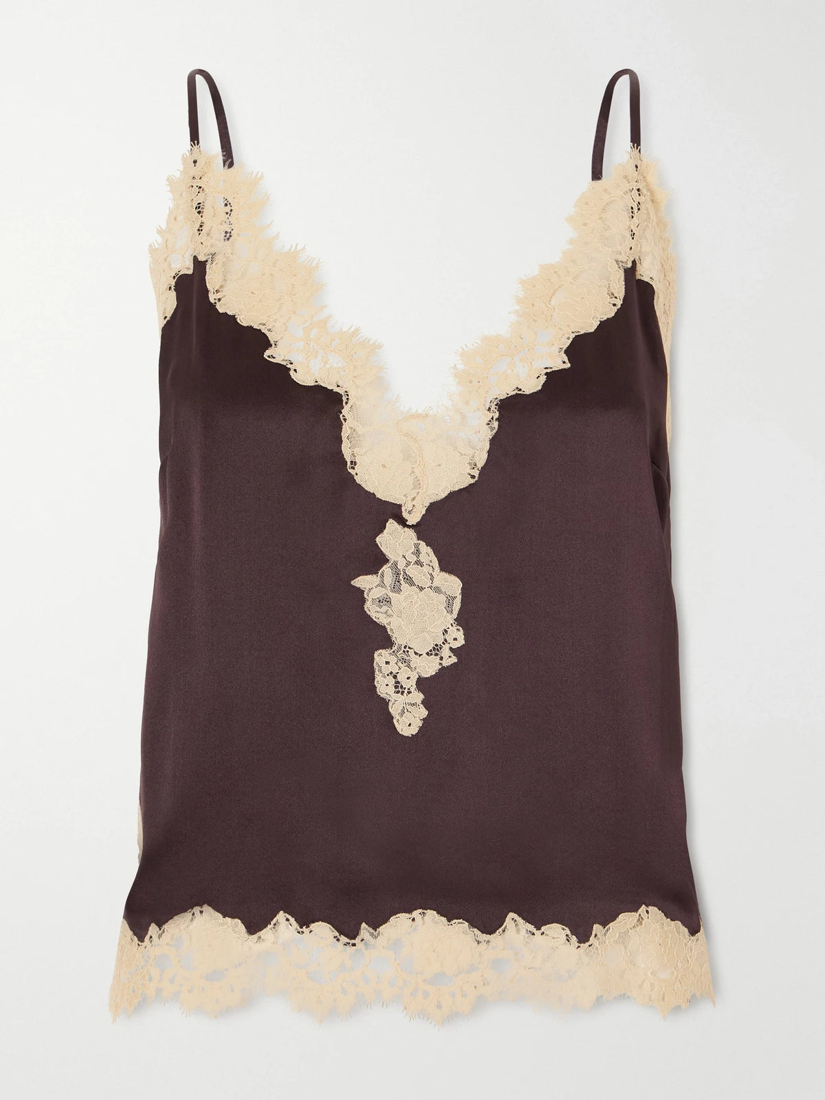 DÔEN Kira Lace-trimmed Silk-satin Cami