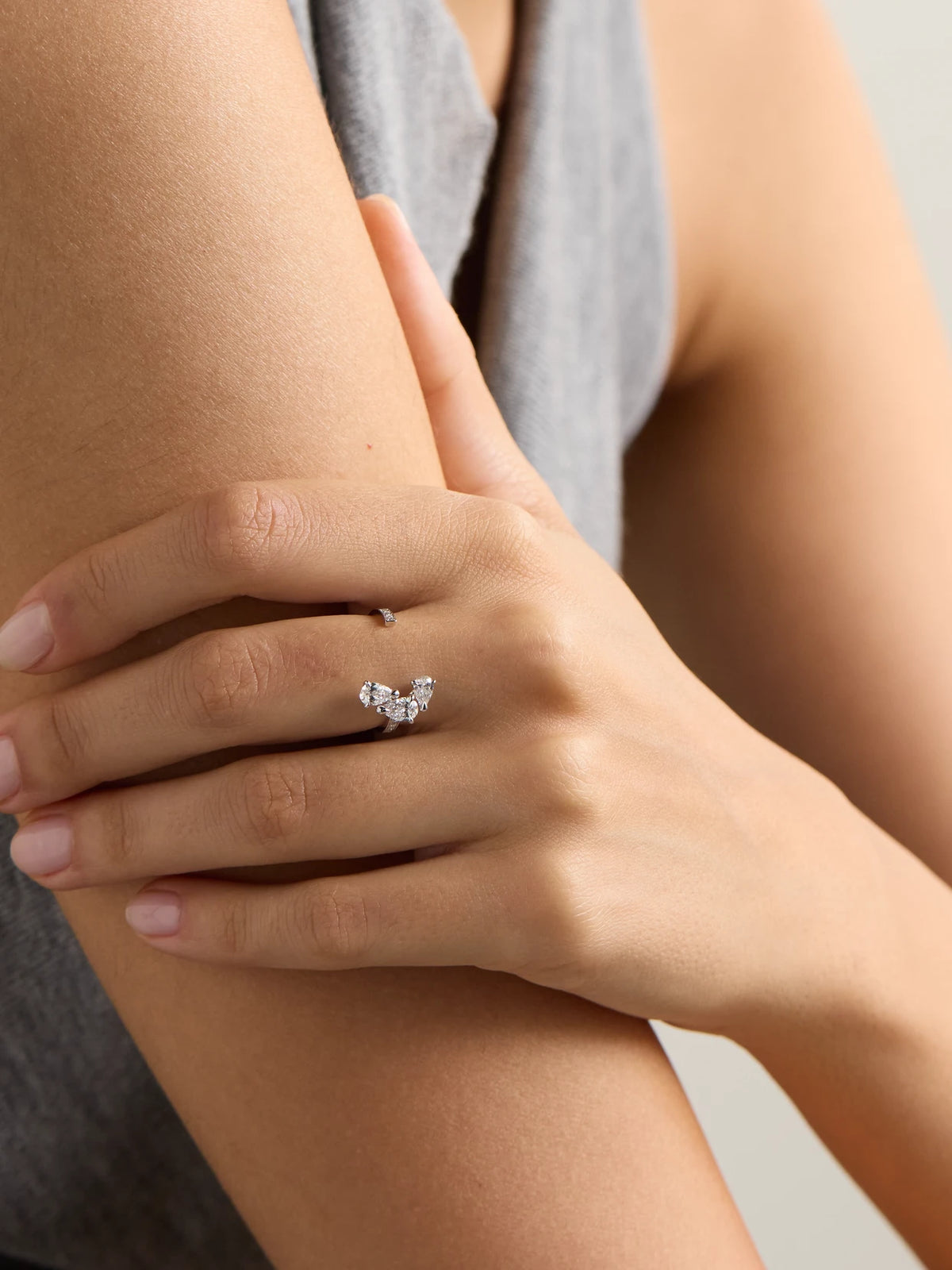 Image of Rings. Product name - Serti Sur Vide 18-karat White Gold Diamond Ring in Multi colour by brand - Repossi