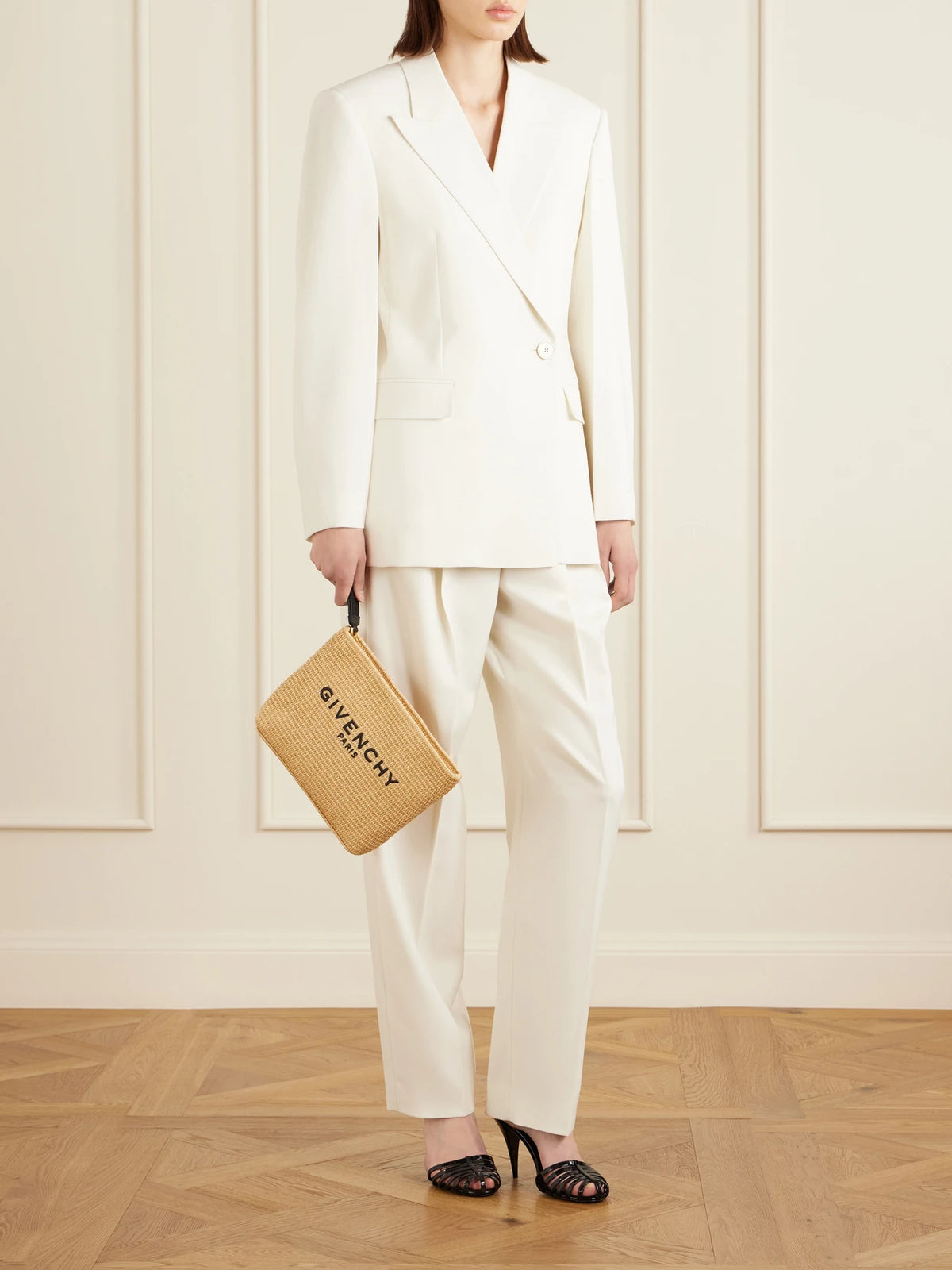 Logo Raffia Clutch