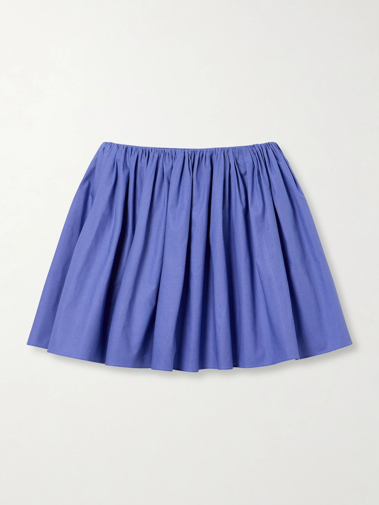 The Hadley Gathered Cotton-blend Poplin Mini Skirt