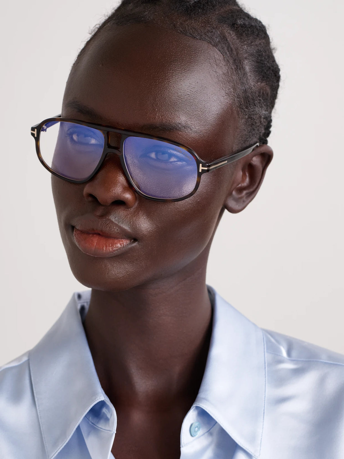 Image of Accessories. Product name - Aviator-style Tortoiseshell Acetate Optical Glasses in Multi colour by brand - TOM FORD