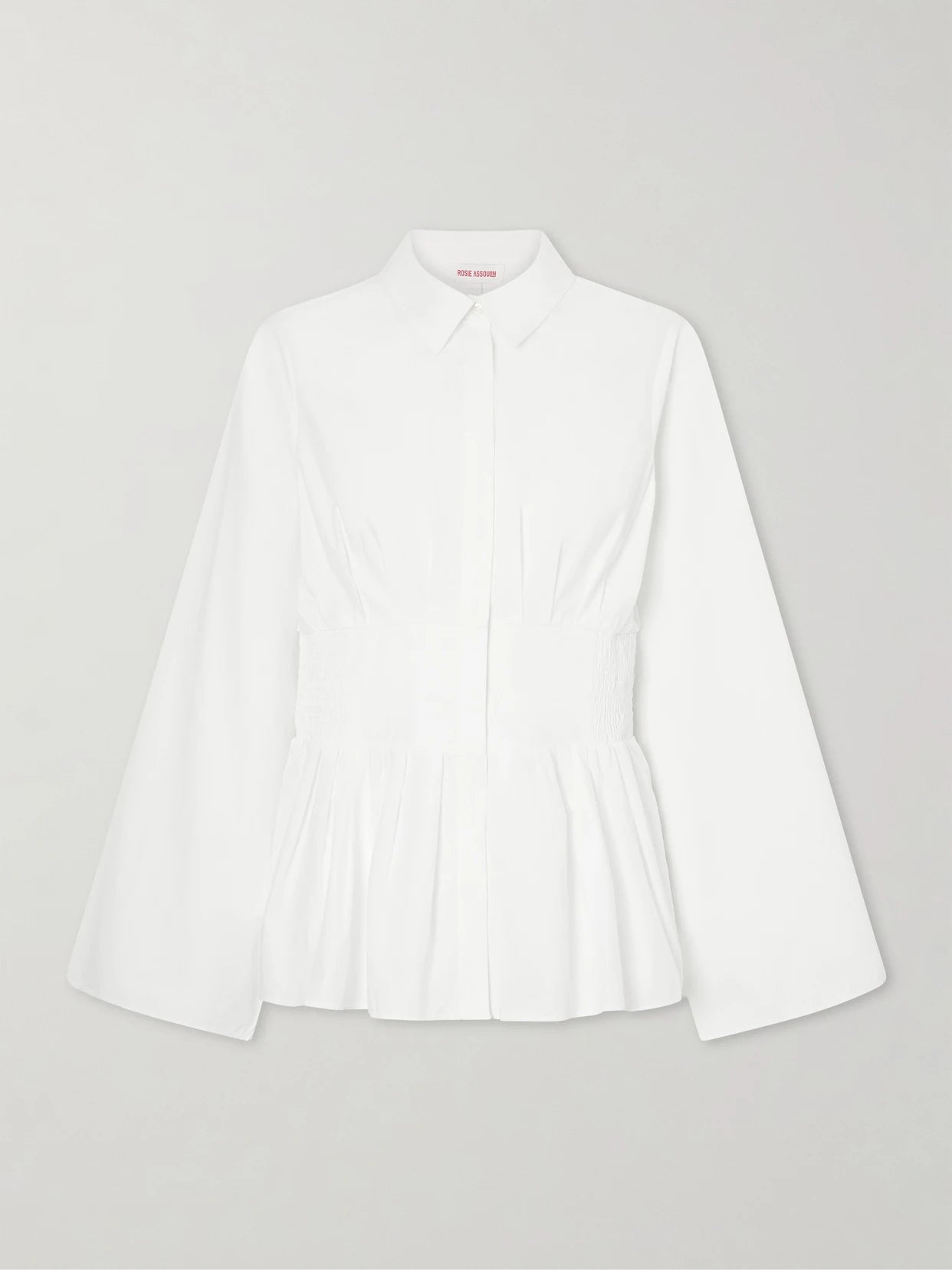 Boogie Woogie Bugle Boy Shirred Cotton-poplin Blouse
