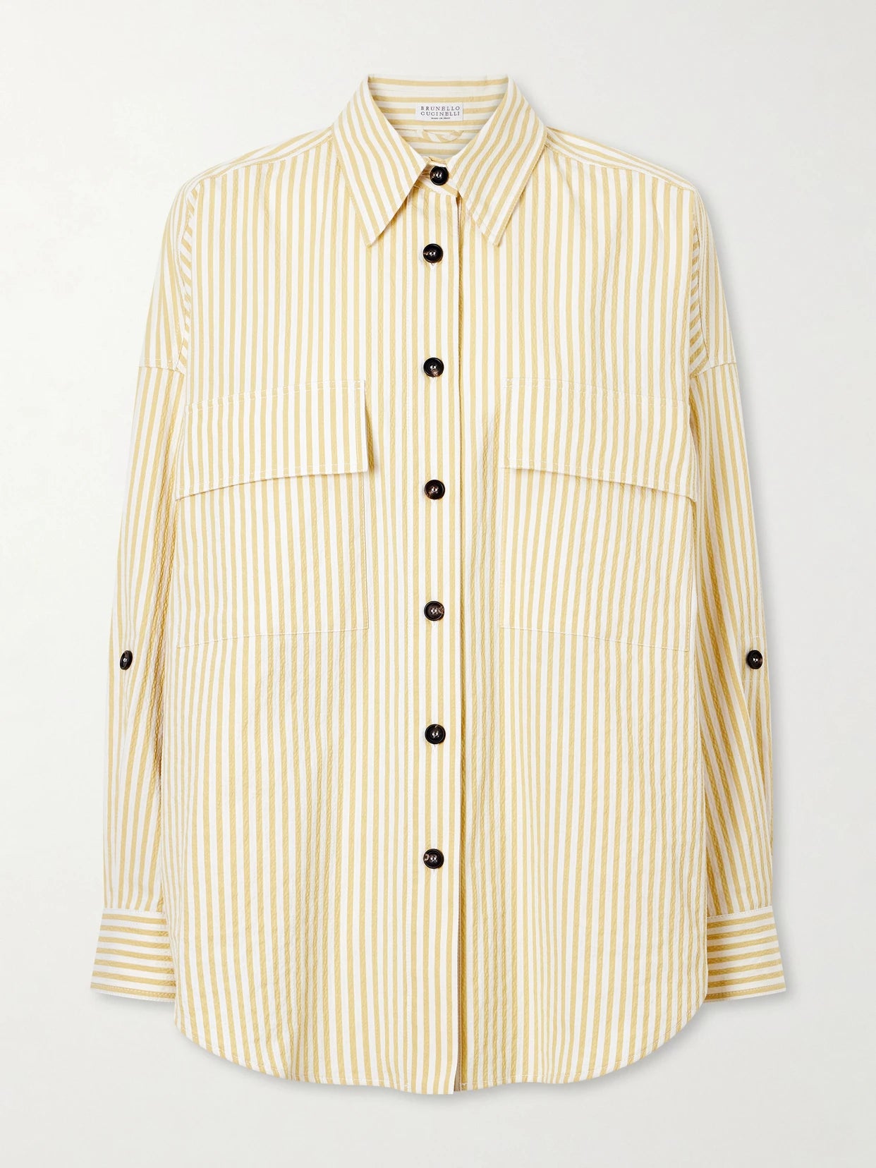 Striped Printed Cotton-blend Shirt