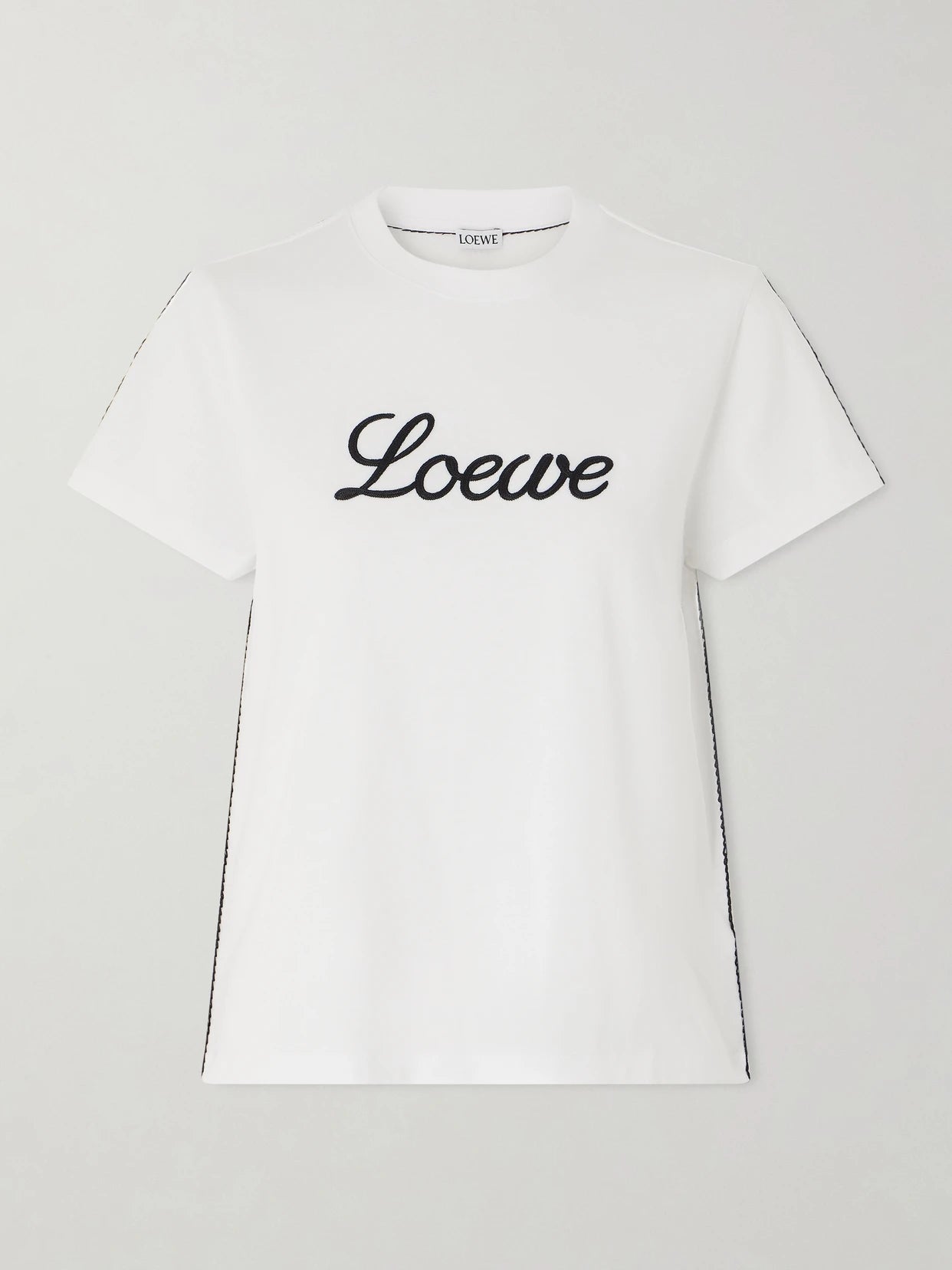Embroidered Cotton-jersey T-shirt