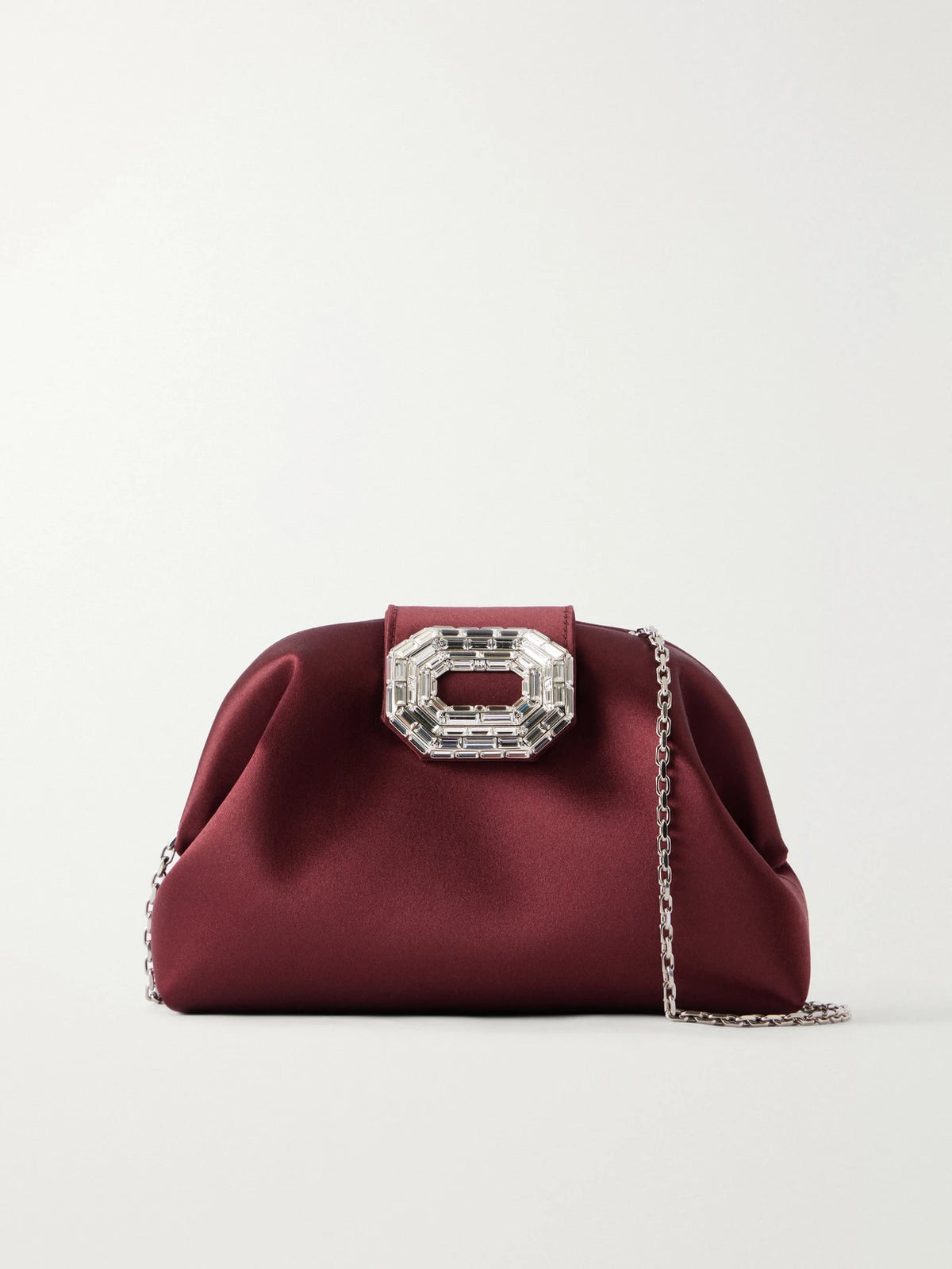 Amina Muaddi Camelia Crystal-embellished Satin Clutch