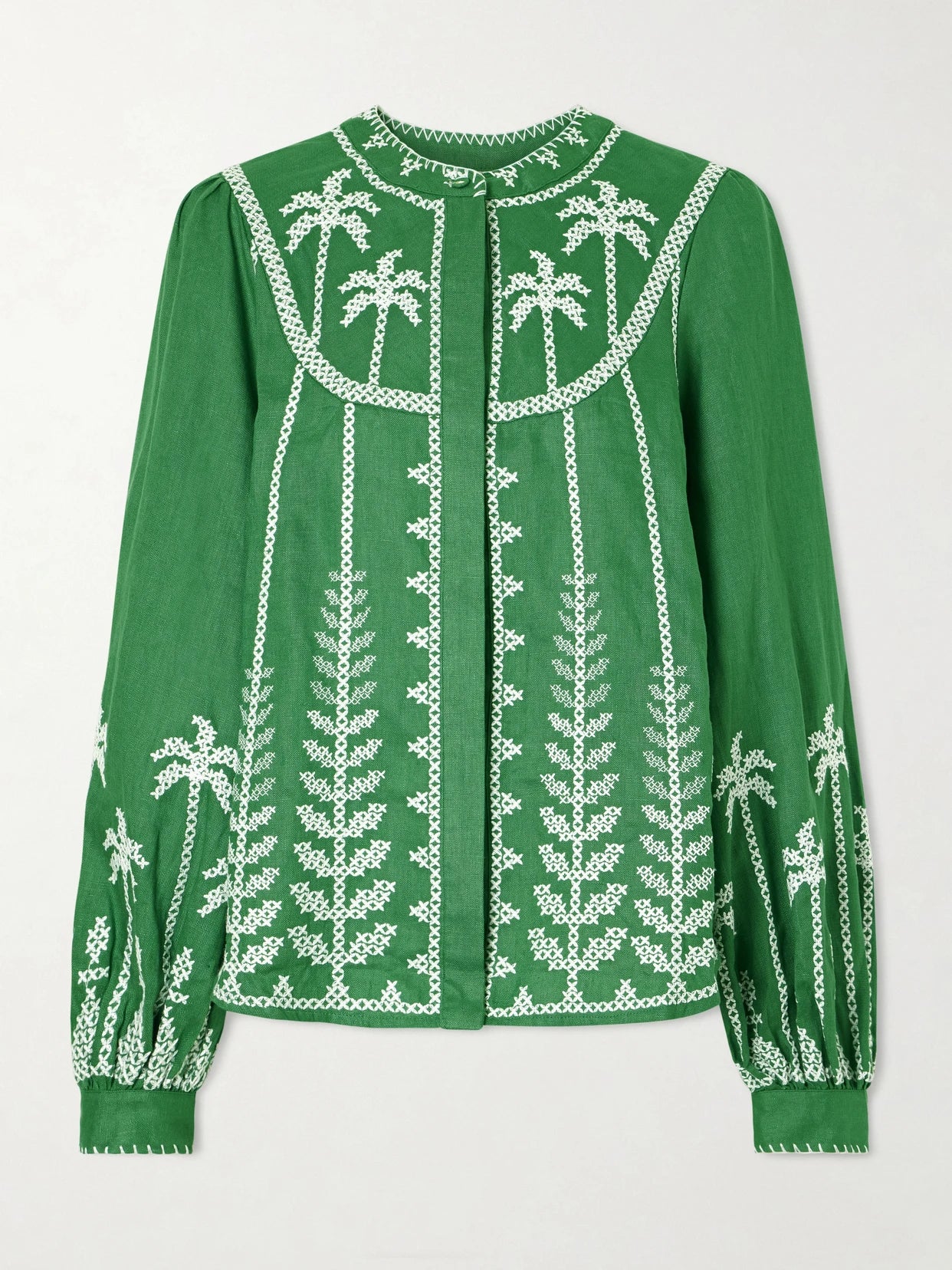 Embroidered Linen Blouse