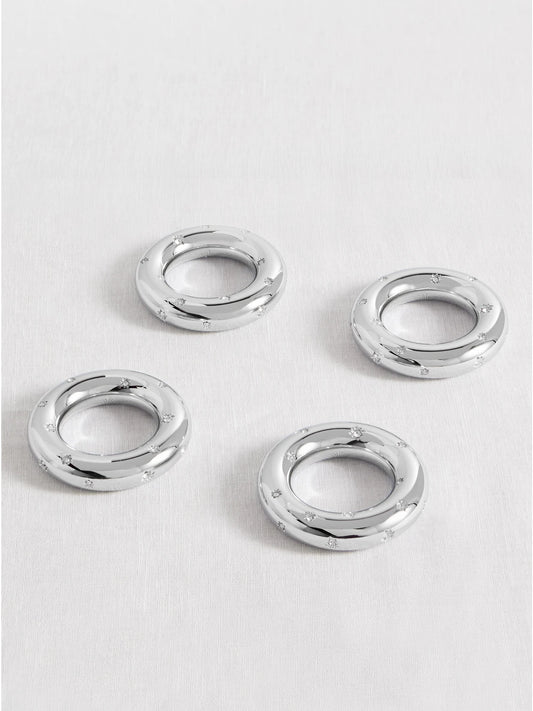 Set Of Four Swarovski Crystal-embellished Platinum-plated Napkin Rings
