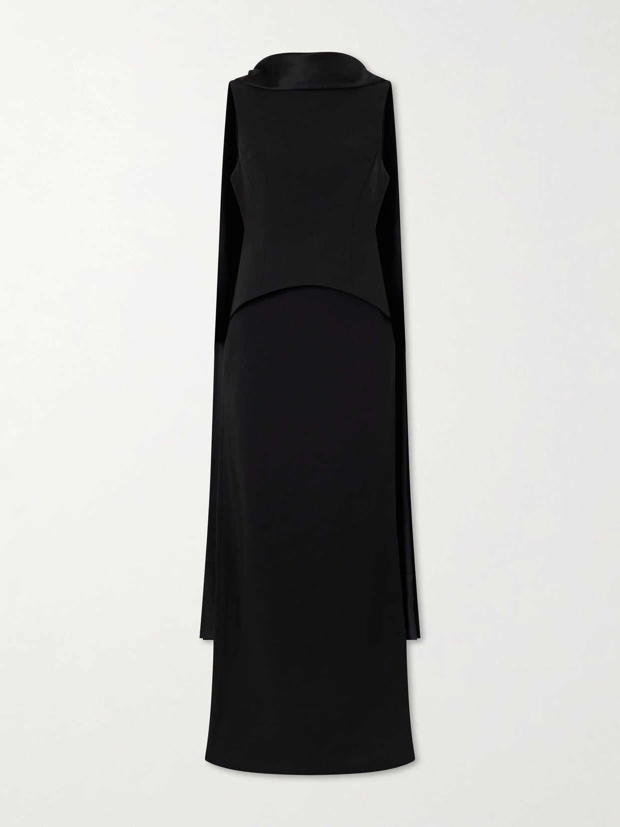 Annie Scarf-detailed Satin-trimmed Crepe Gown