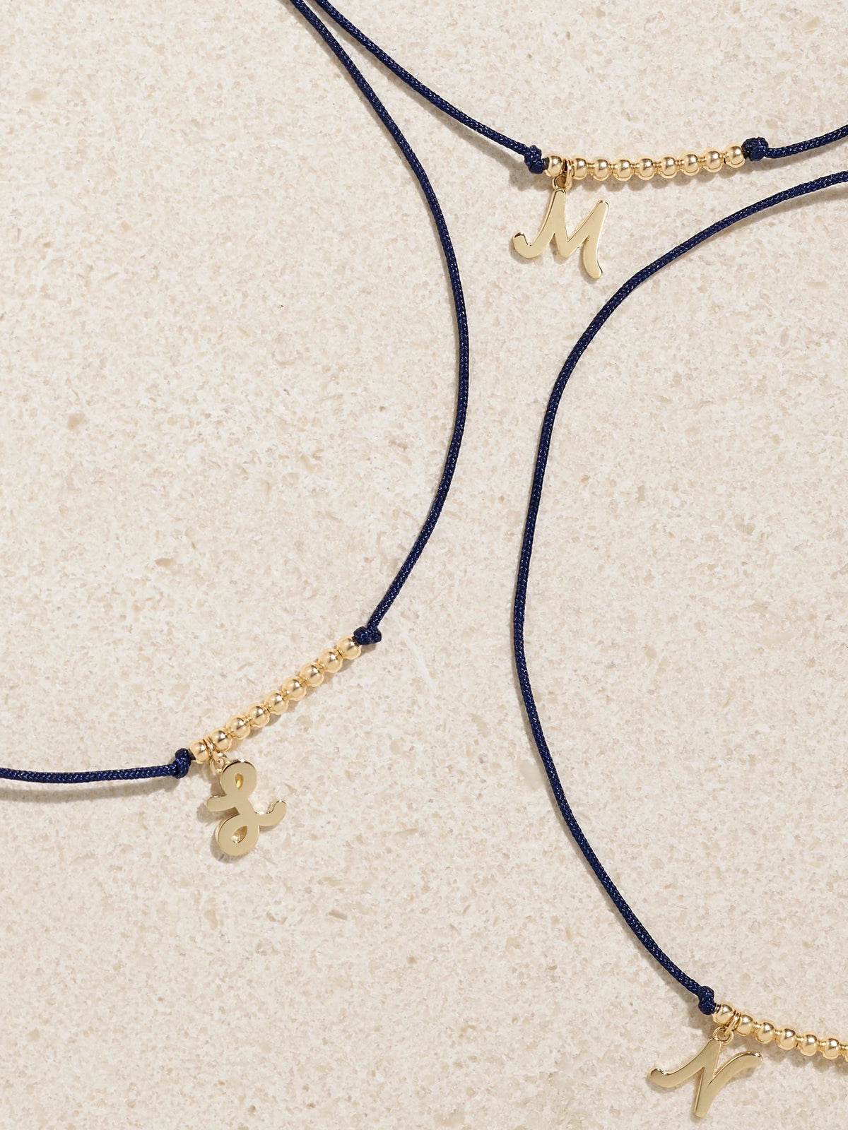 Initial 14-karat Gold And Cord Bracelet