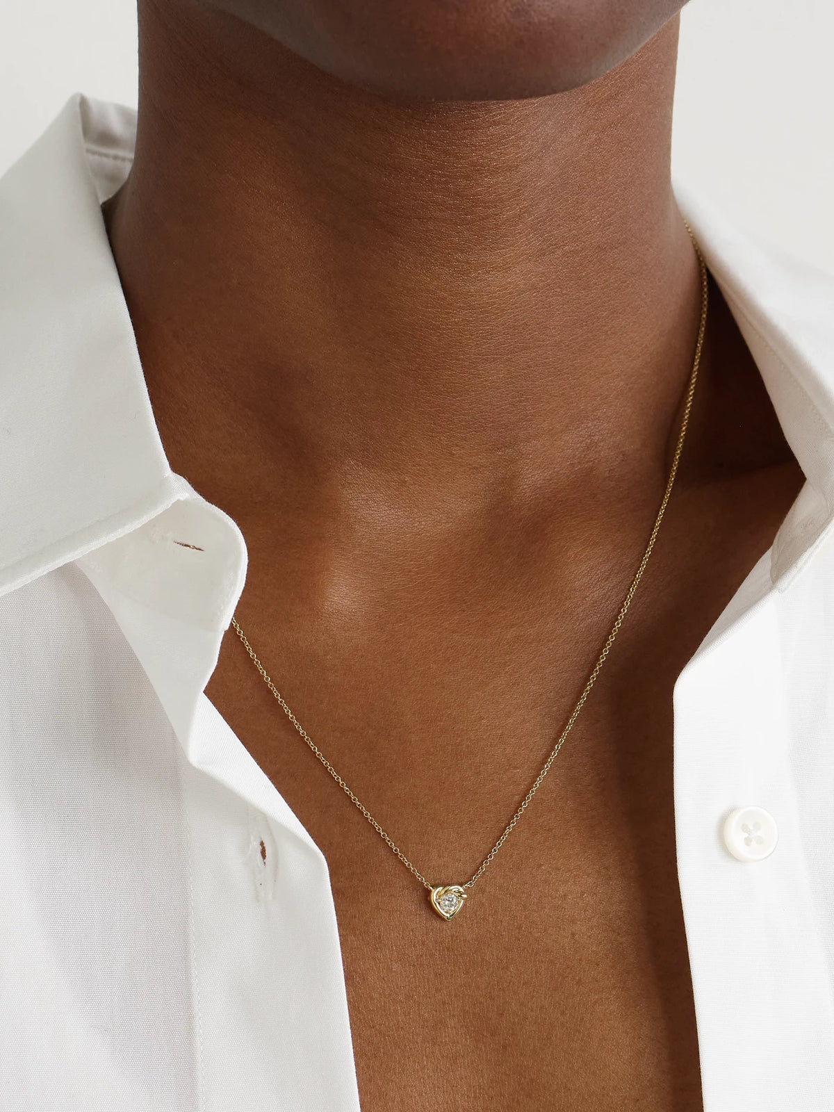Image of Necklaces. Product name - Tie The Knot 10-karat Gold Diamond Necklace in Multi colour by brand - STONE AND STRAND