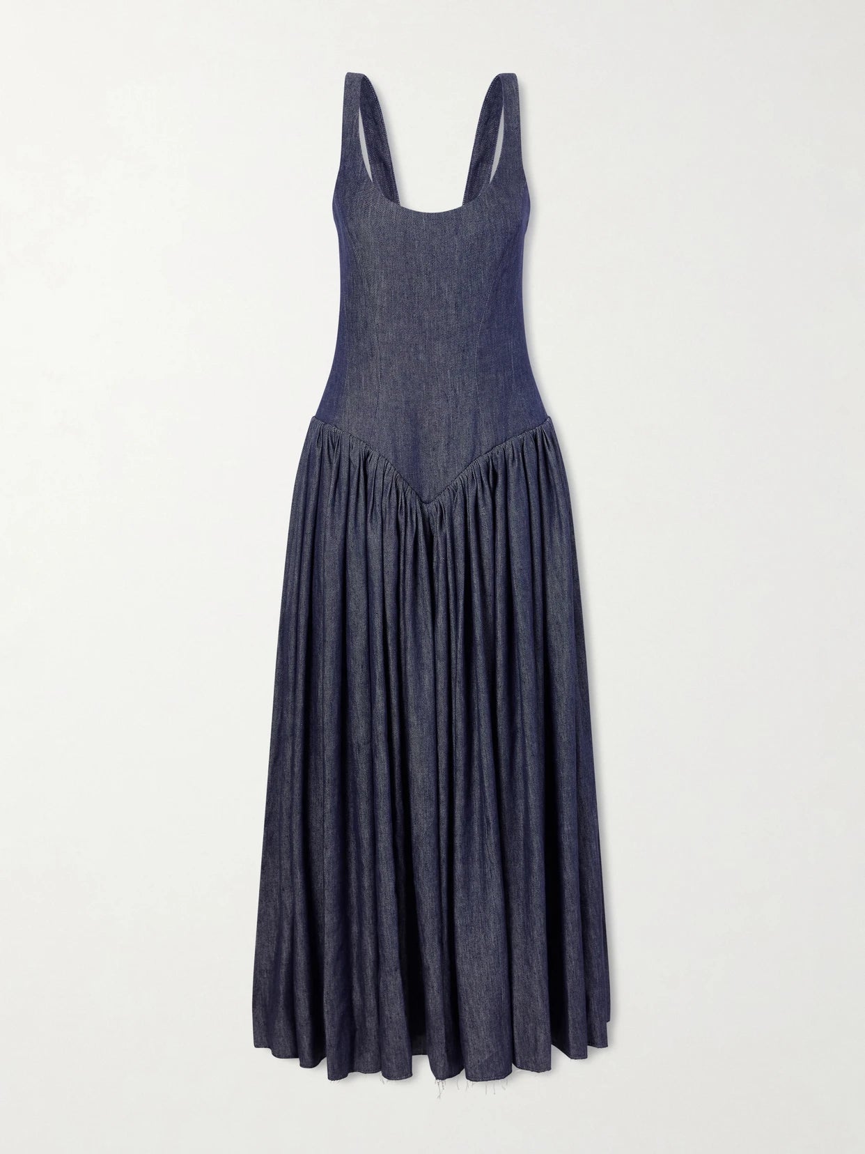 Isai Pleated Linen And Silk-blend Maxi Dress