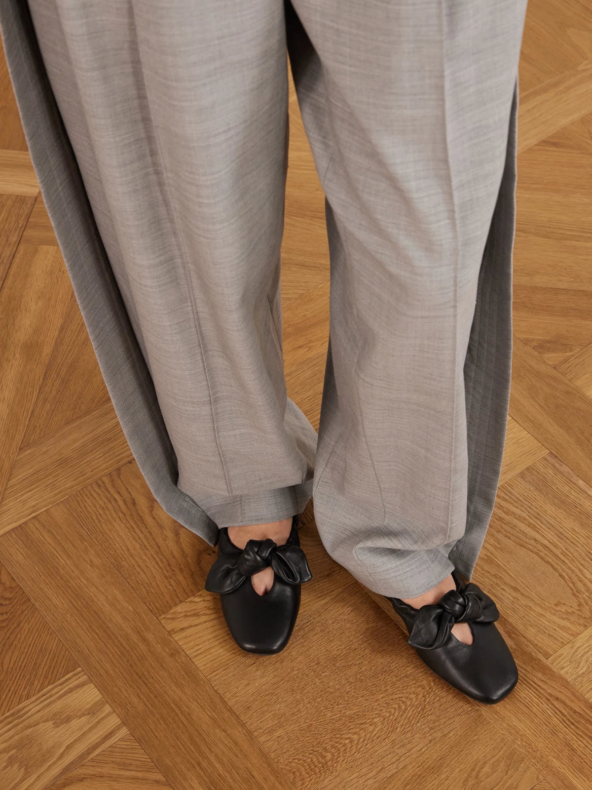 Zimmermann Carousel Knotted Leather Ballerina Flats