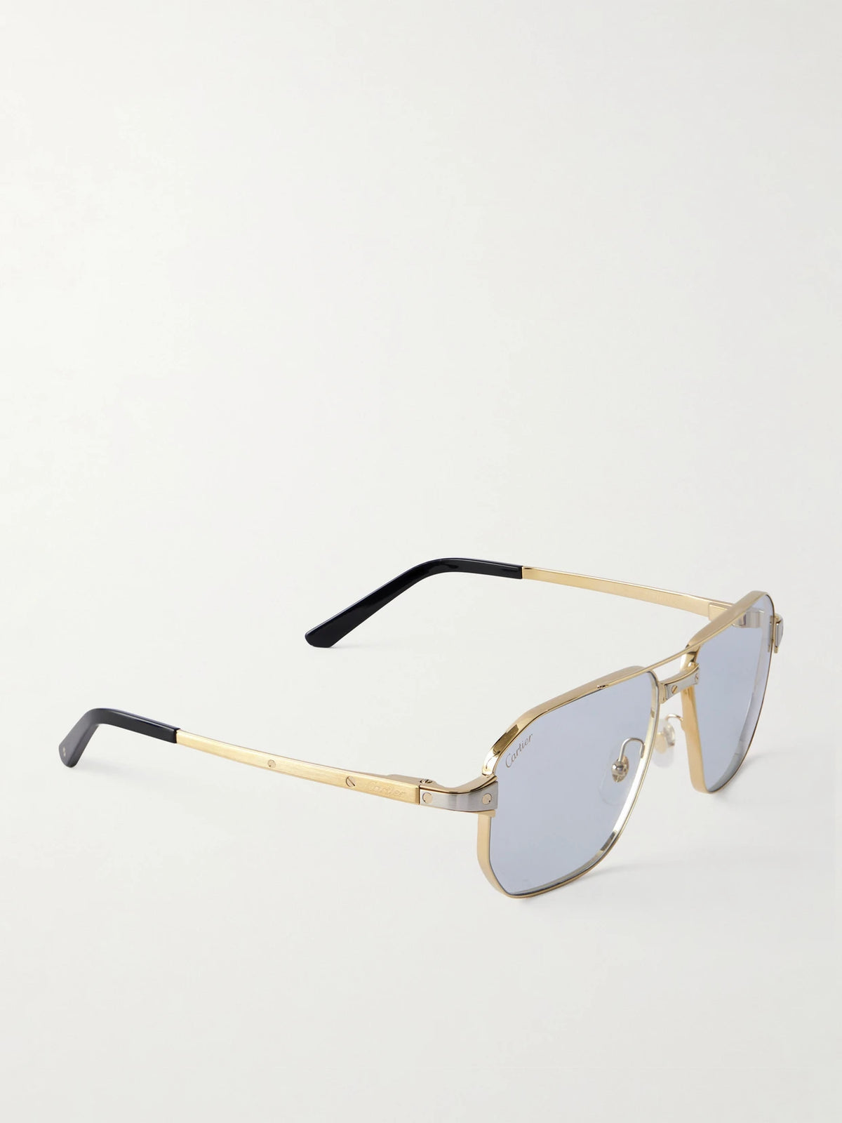 Santos De Cartier Gold- And Silver-tone Aviator-style Sunglasses