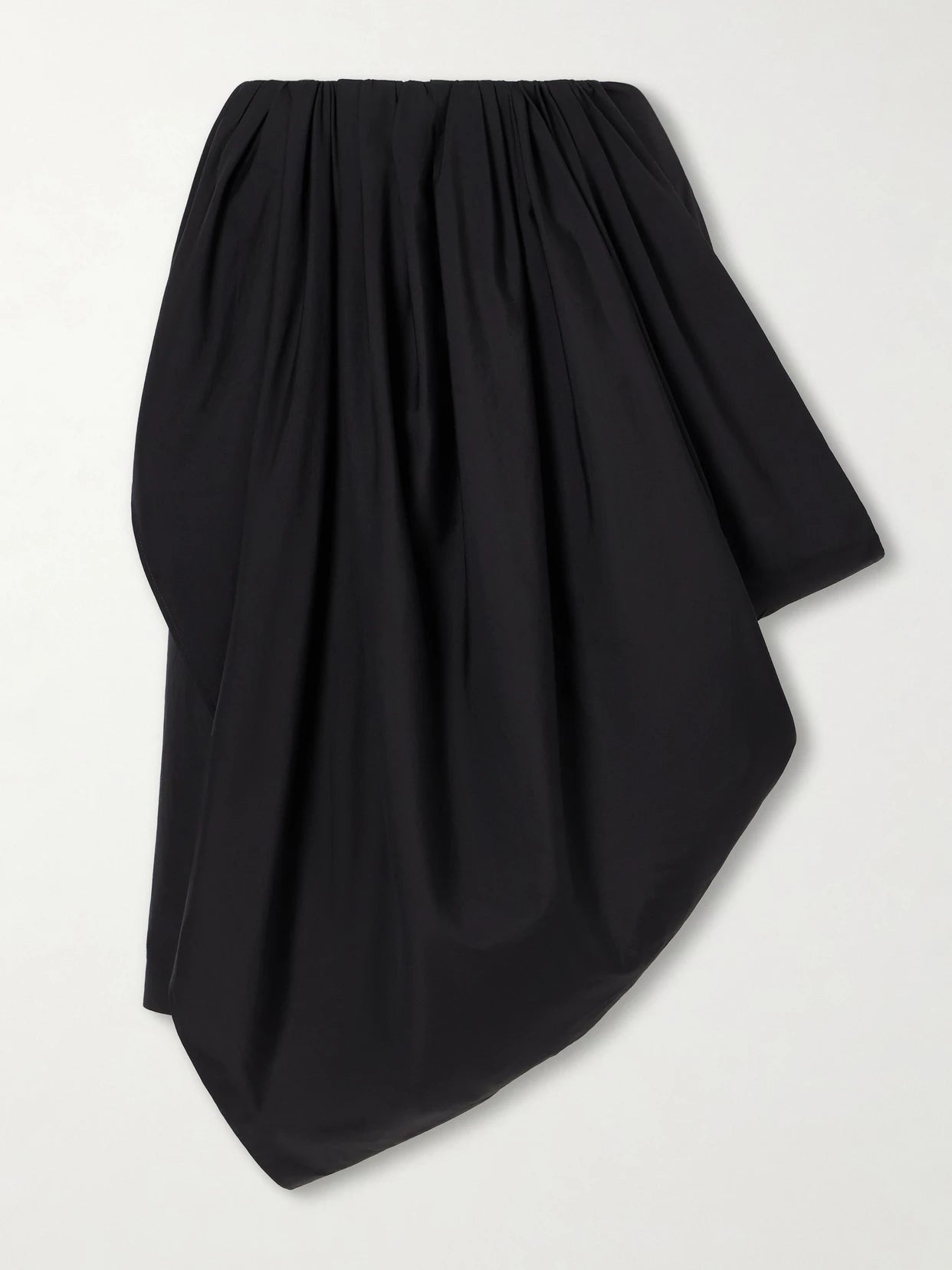 Asymmetric Draped Cotton-poplin Skirt