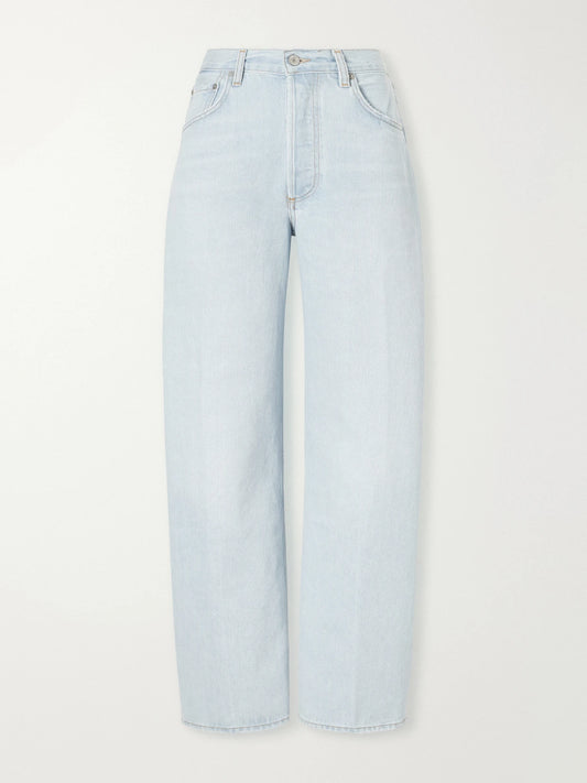 Image of Jeans. Product name - Ayla Baggy Mid-rise Wide-leg Jeans in Light denim colour by brand - Citizens of Humanity