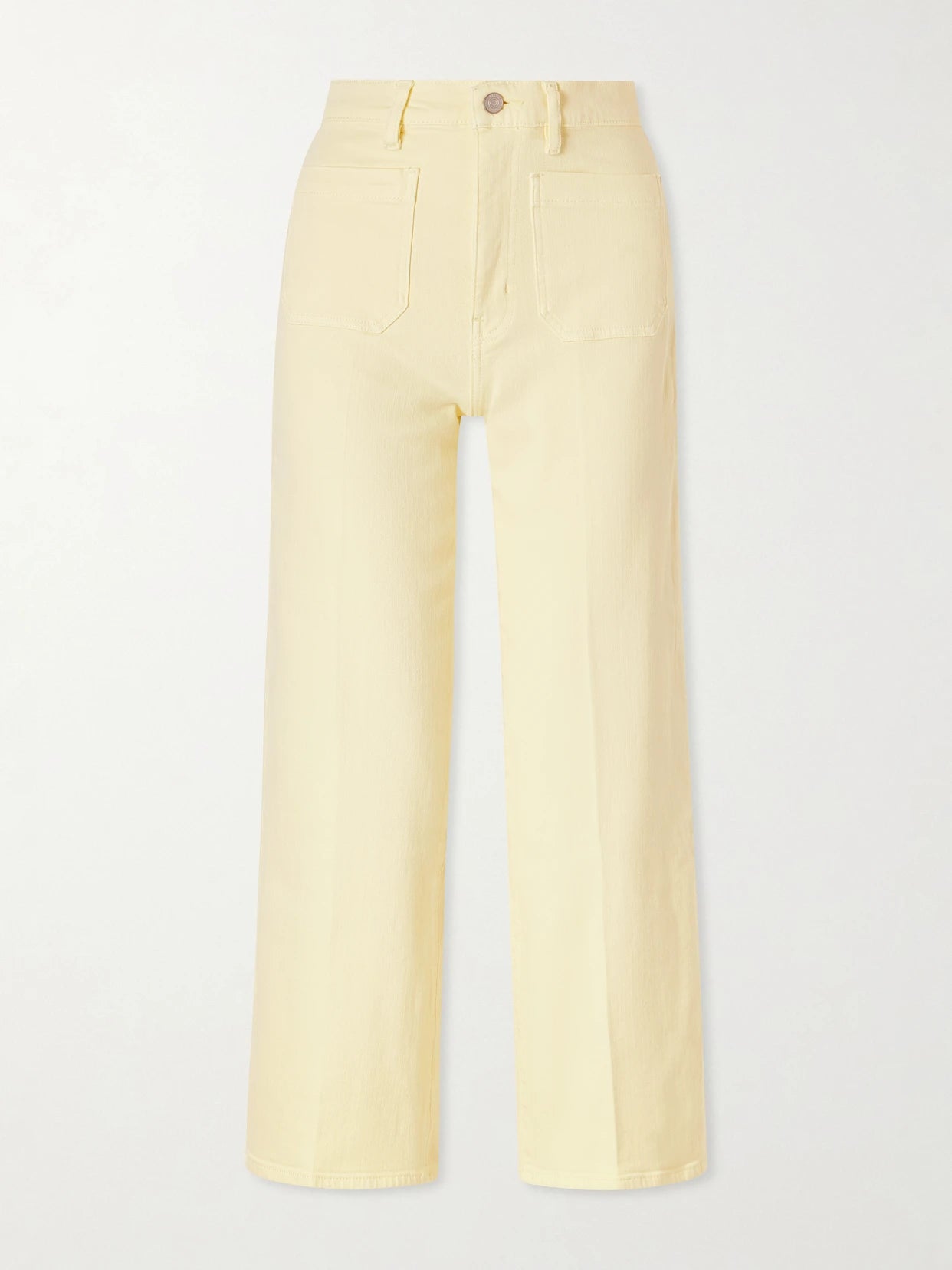 High Rise Slim Wide Cotton-blend Wide-leg Pants