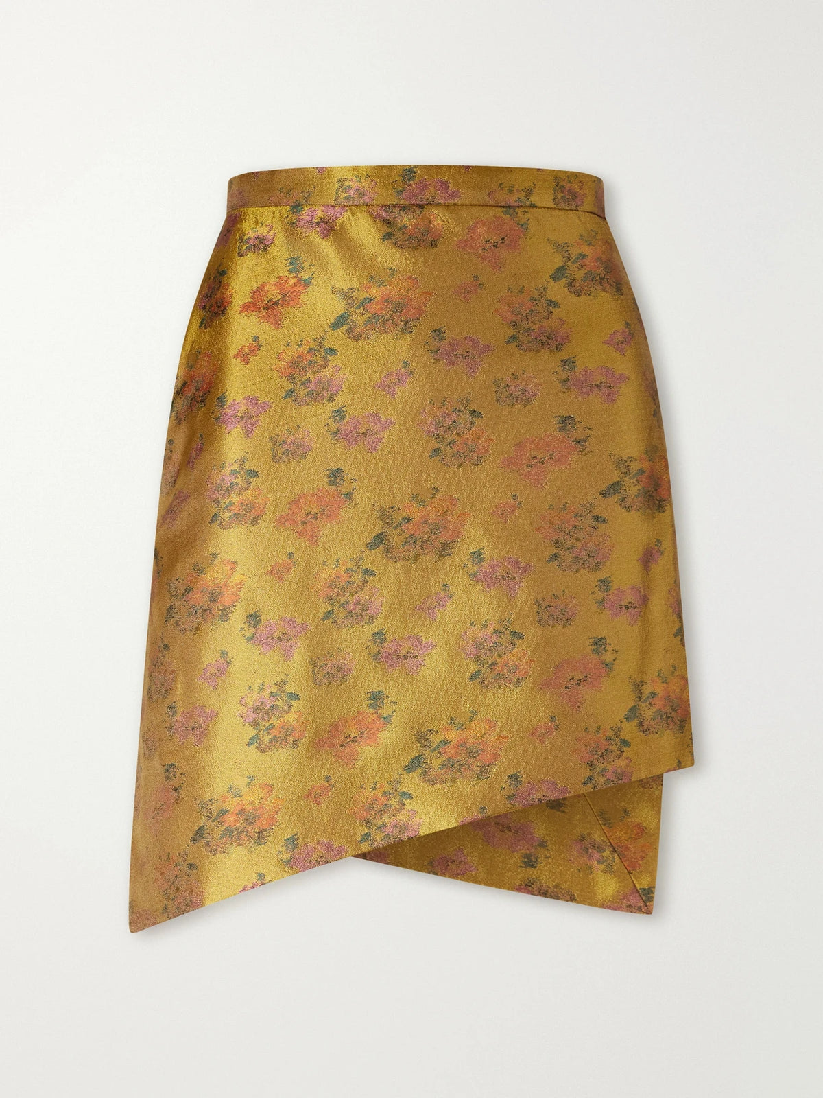 Vivienne Westwood Infinity Asymmetric Wrap-effect Floral-jacquard Duchess-silk Mini Skirt