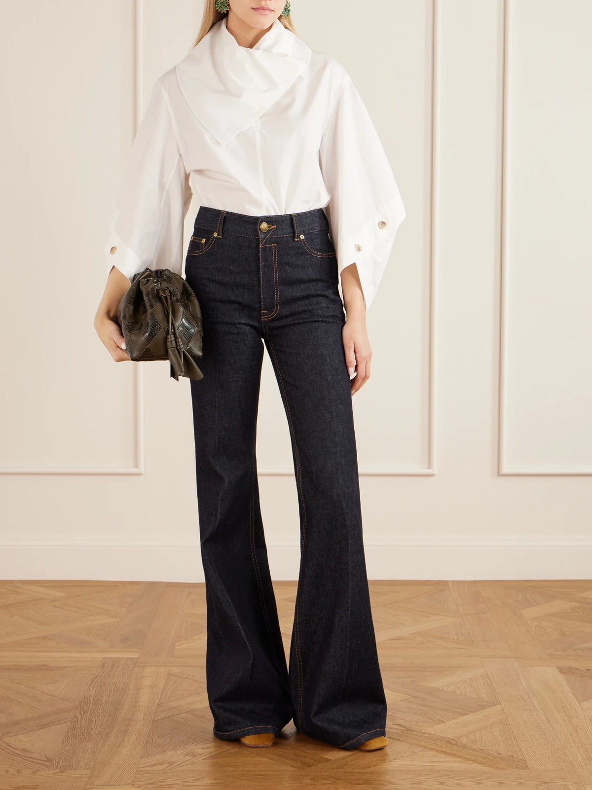 Zimmermann Cloud 91 Medium Snake-effect And Textured Leather Clutch