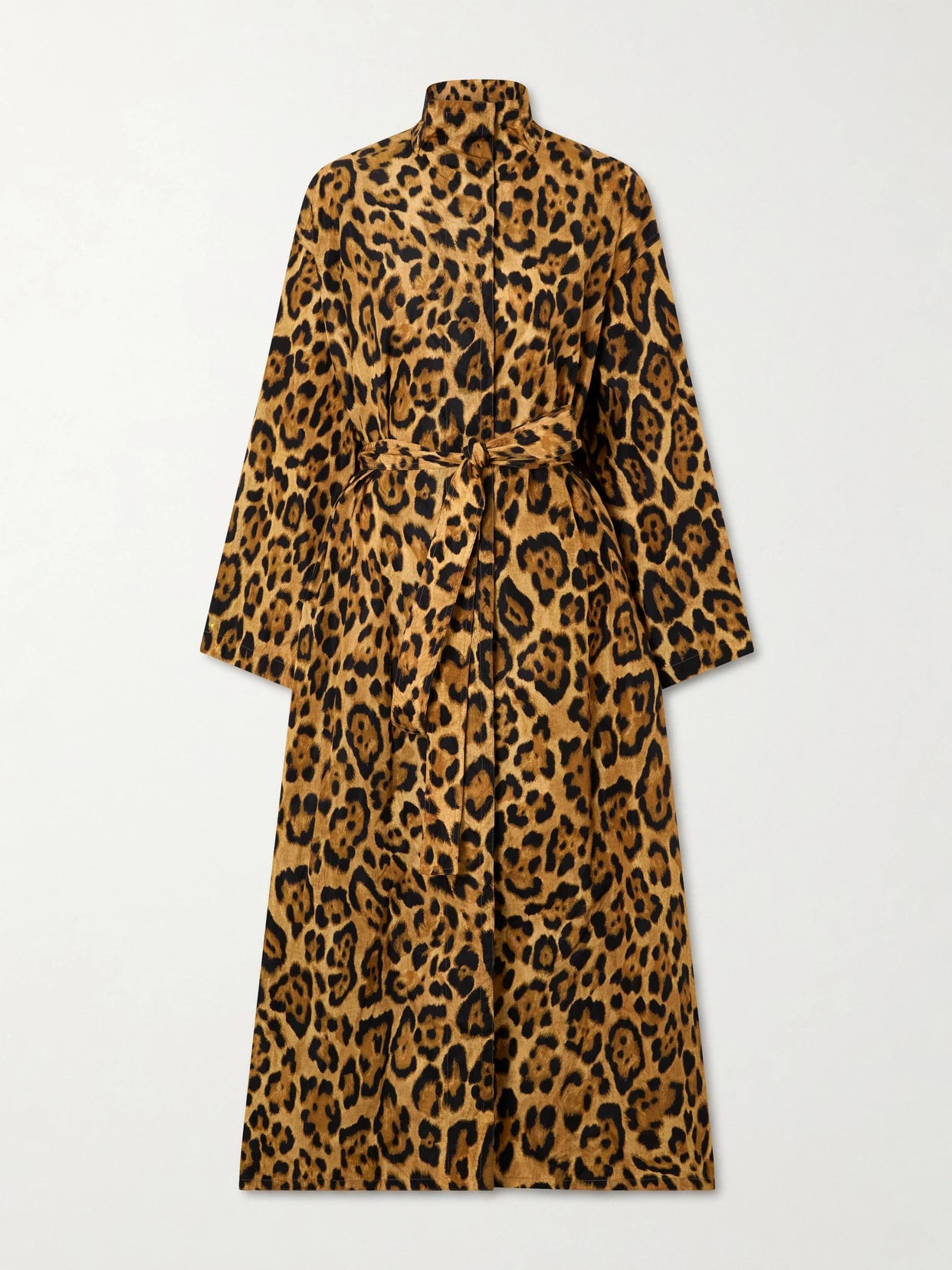 Image of Coats & Jackets. Product name - Belted Leopard-print Taffeta Trench Coat in Leopard print colour by brand - Alaïa