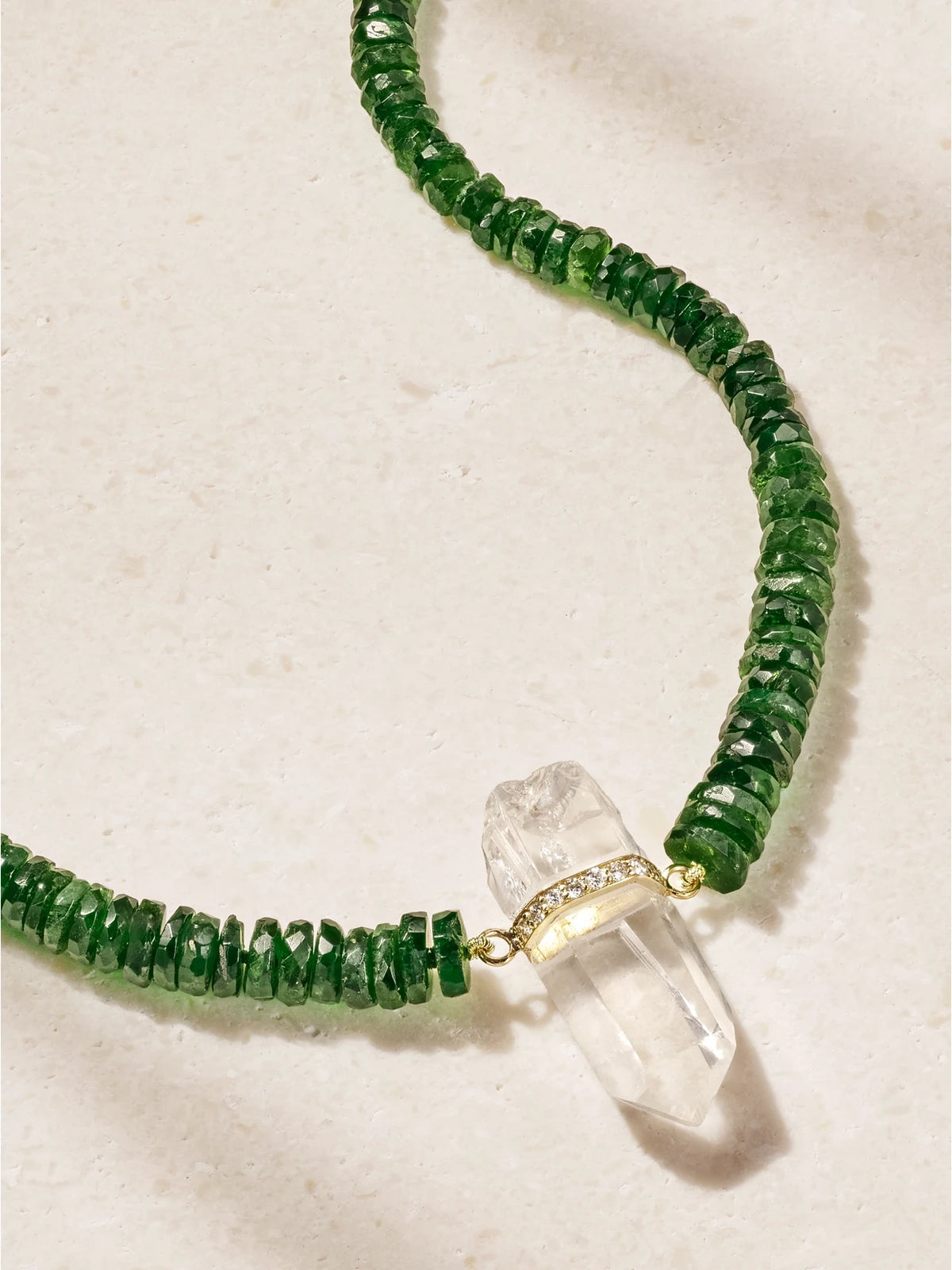 14-karat Gold, Diamond And Quartz Necklace