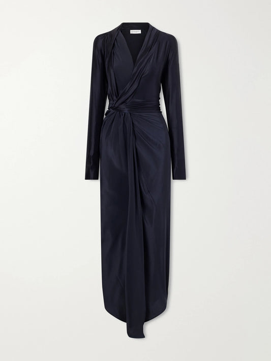 Victoria Beckham Lea Gathered Jersey Midi Dress