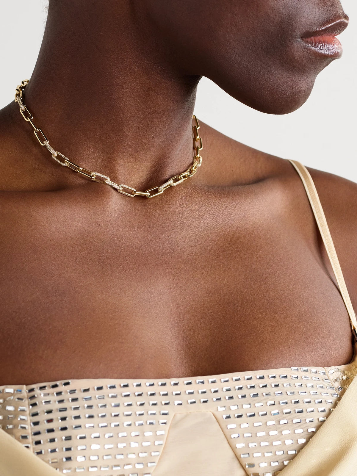 Image of Necklaces. Product name - 18-karat Gold Diamond Necklace in Multi colour by brand - SHAY