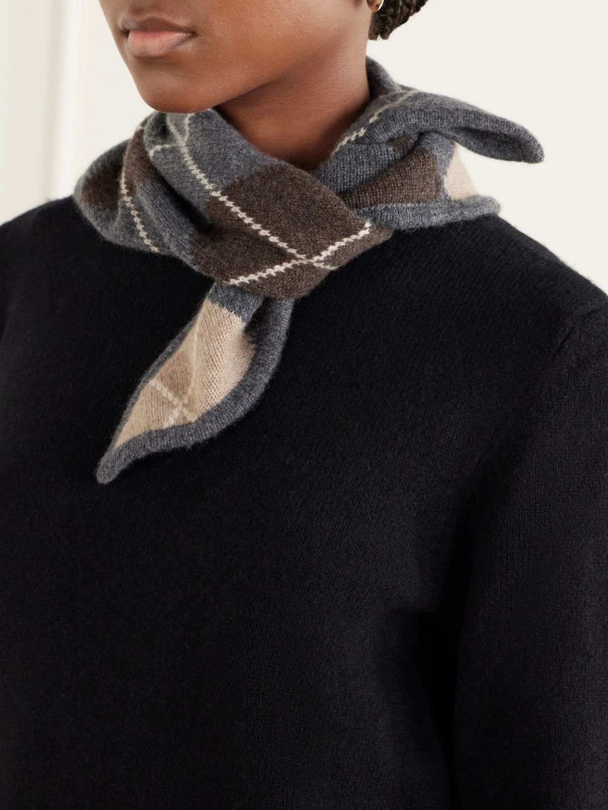 Image of Scarves & Shawls. Product name - Ava Argyle Cashmere Scarf in Multi colour by brand - &Daughter