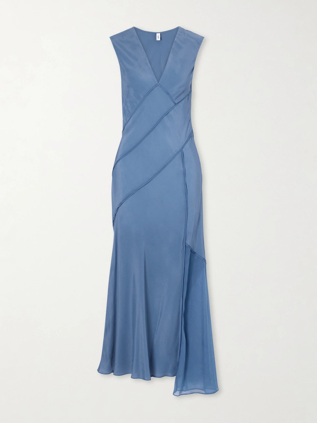 Elin Paneled Crepe De Chine Gown