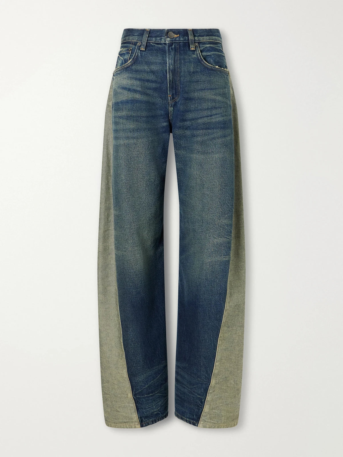 Haikure Clyde Double Vintage Blue Mid-rise Wide-leg Jeans