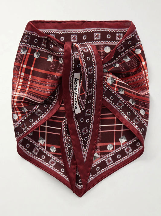 Acne Studios Checked Silk-satin Scarf