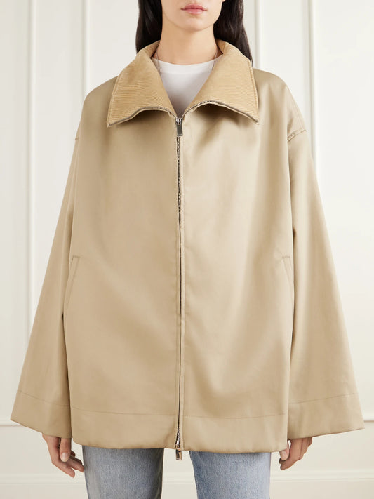 TOTEME Zipped Country Waxed-cotton Jacket