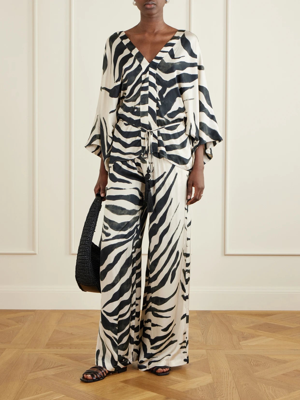Image of Blouses. Product name - Desierto Vivo Printed Georgette Blouse in White colour by brand - Andres Otalora
