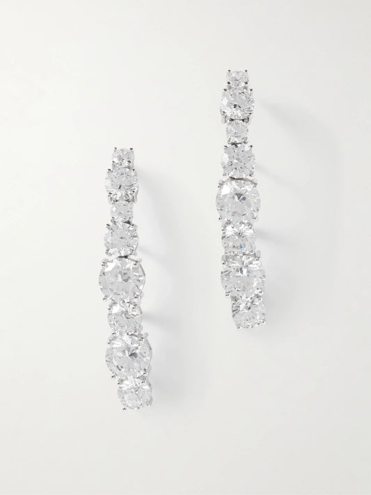 Rhodium-plated Cubic Zirconia Earrings