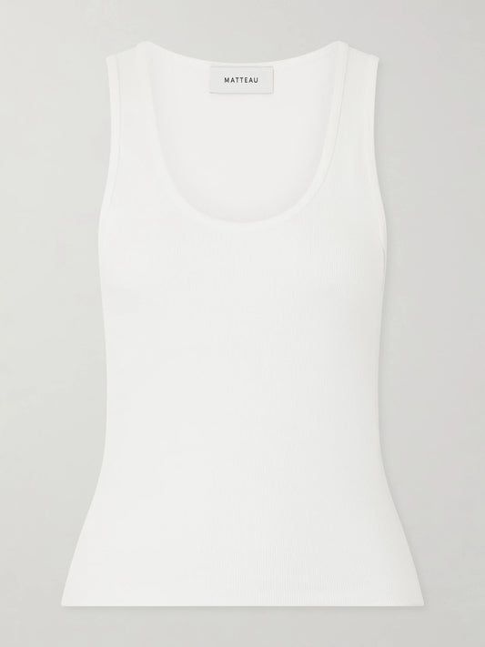 Ribbed Organic Cotton-blend Jersey Tank