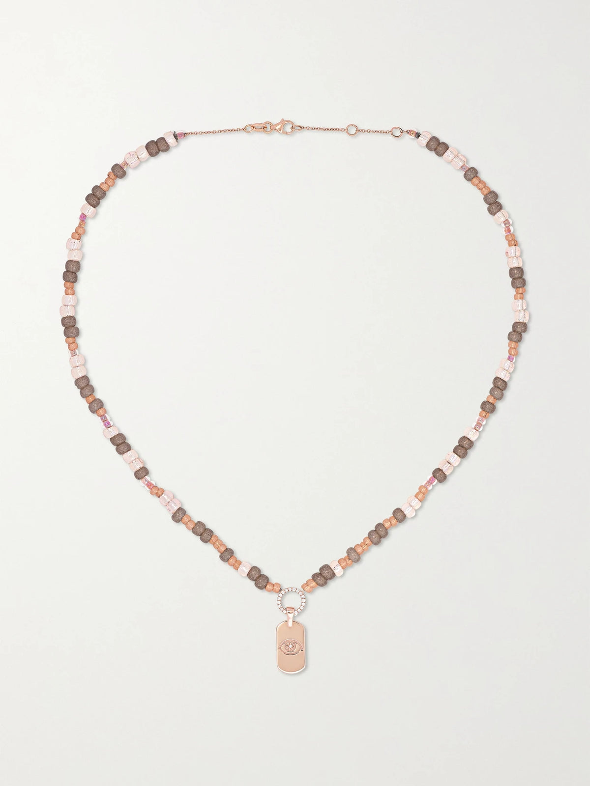 Id 14-karat Rose Gold, Bead And Diamond Necklace