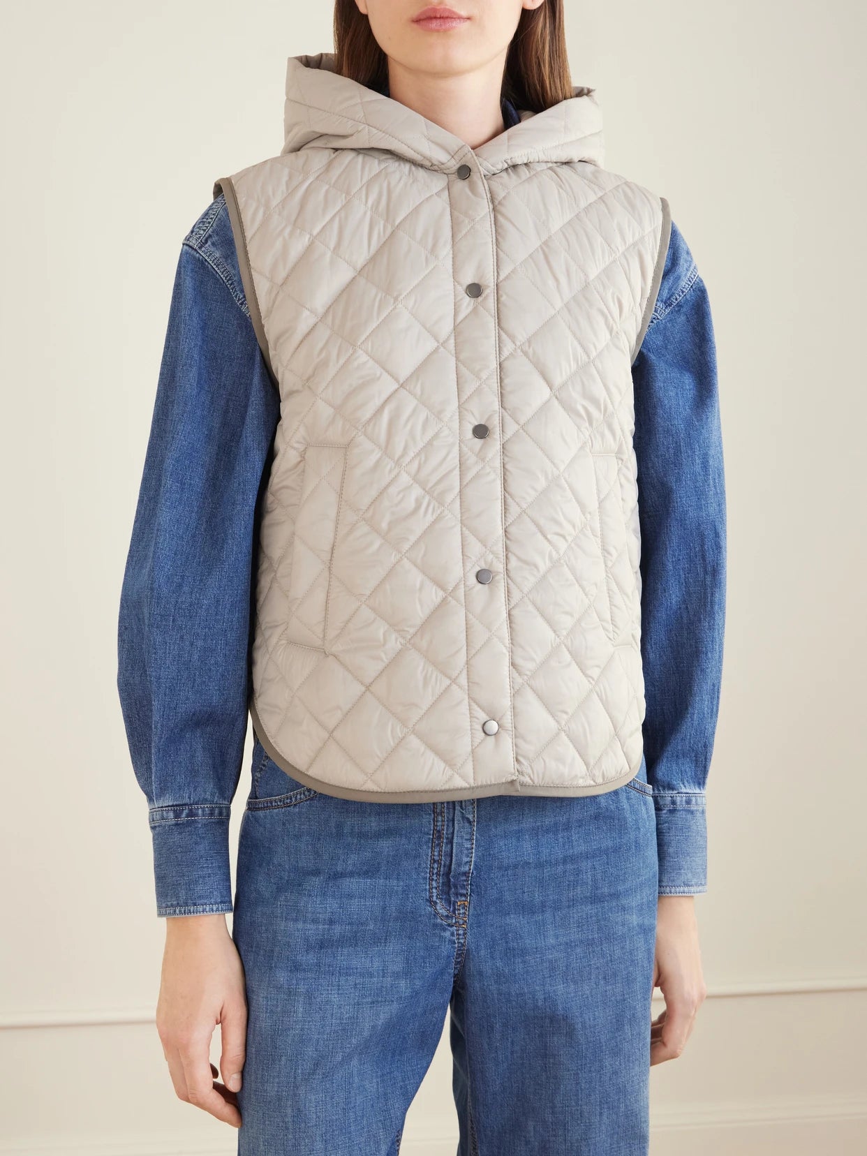 Hooded Quilted Shell Vest