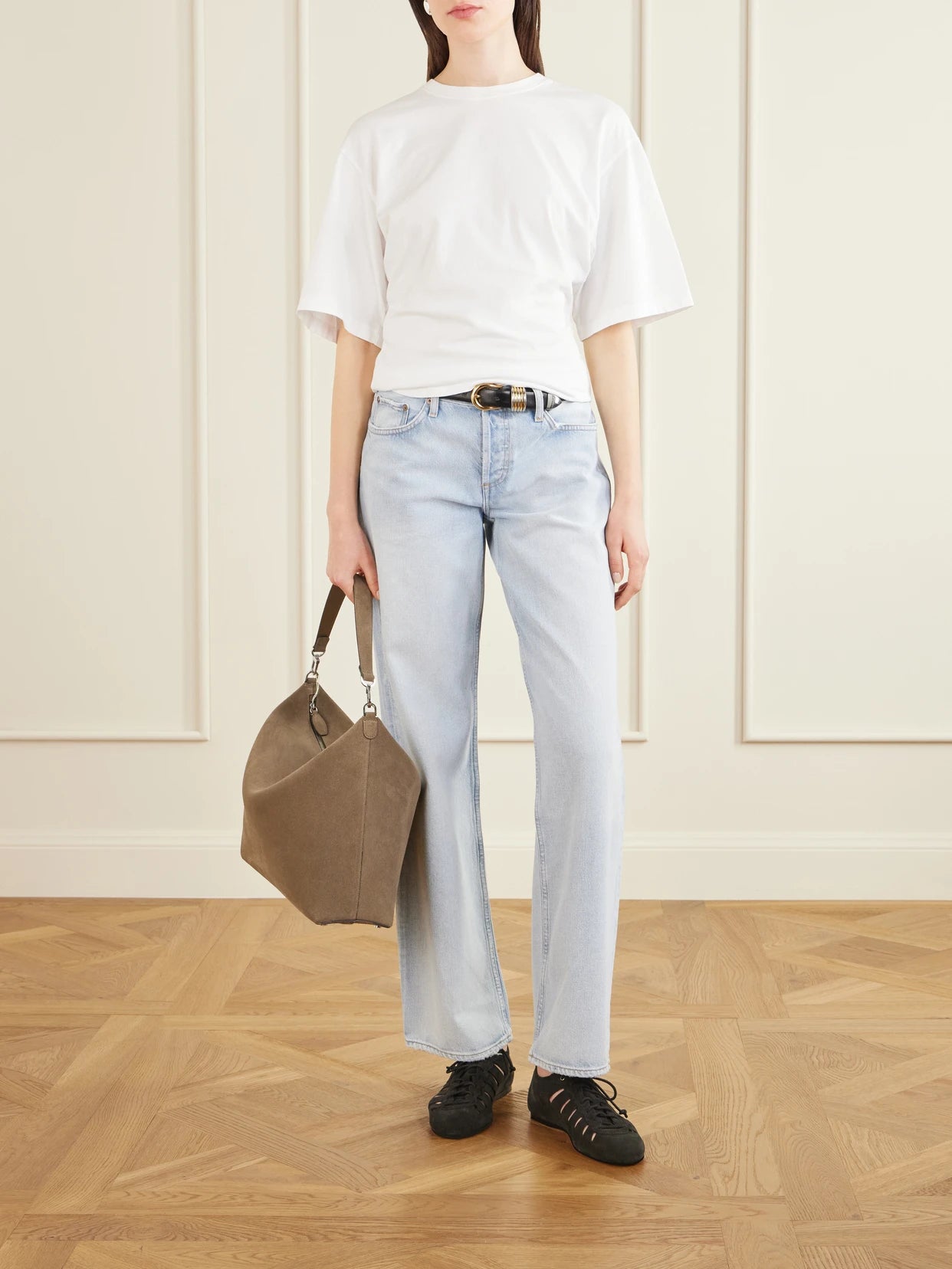 Image of Jeans. Product name - Low Rise Loose Straight-leg Organic Jeans in Light denim colour by brand - AGOLDE