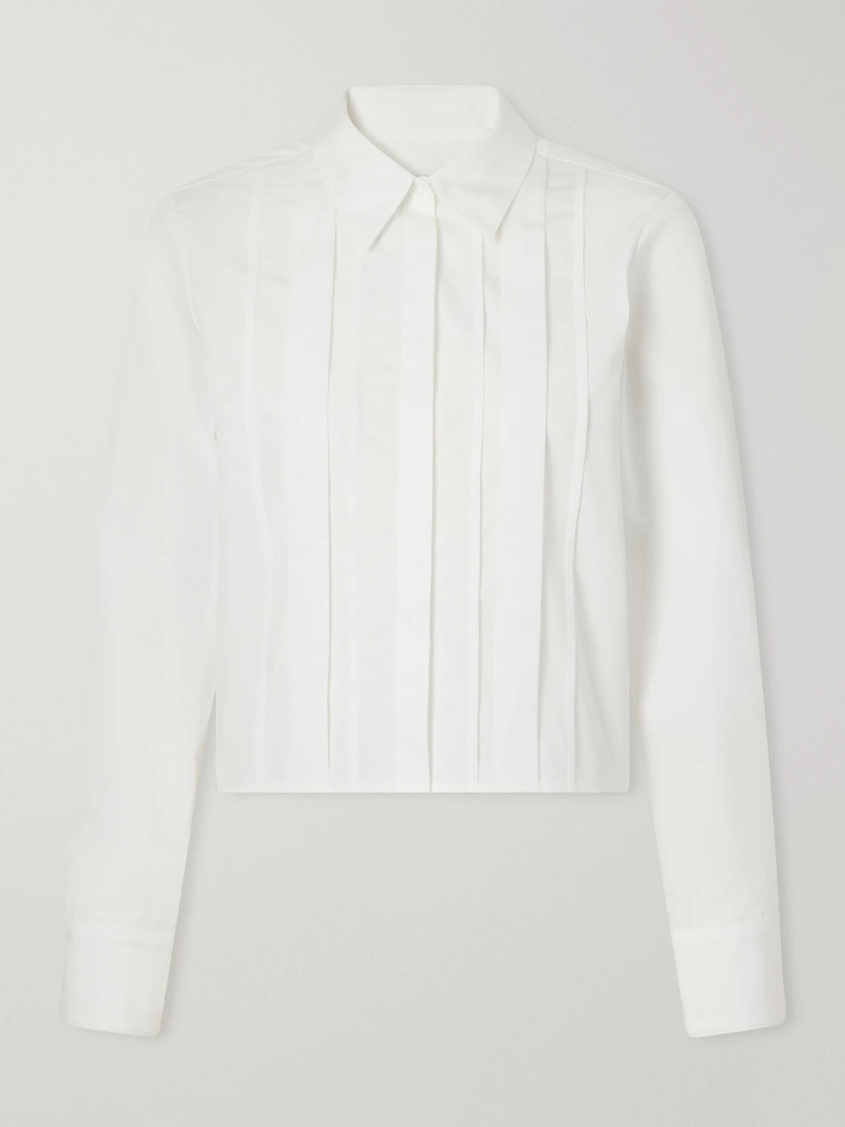 TWP Mon Cherie Cropped Pintucked Cotton-poplin Shirt