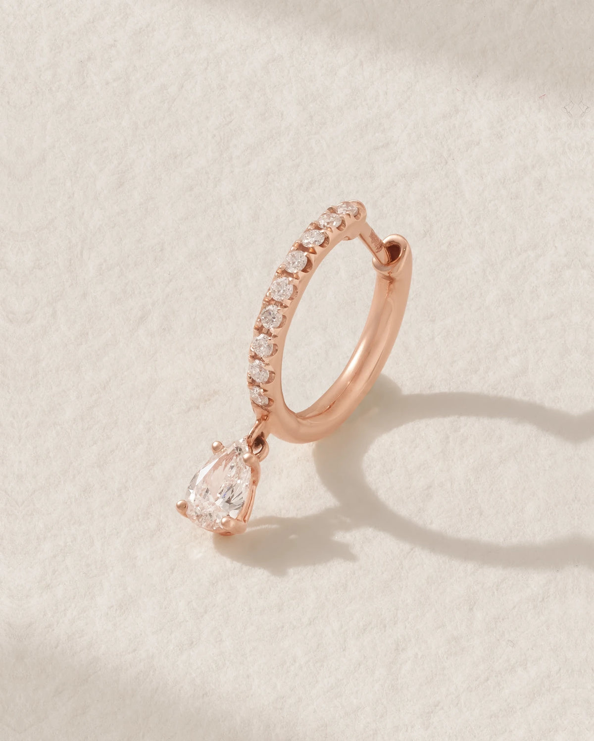 Huggies 18-karat Rose Gold Diamond Single Hoop Earring
