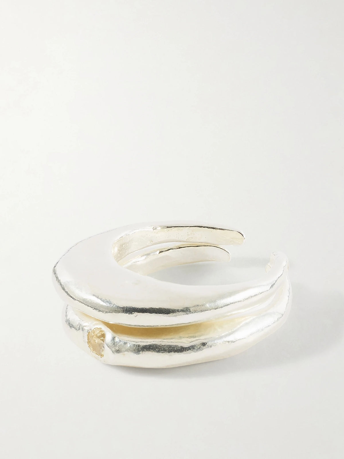 Sol Y Sombra Sterling Silver And Cubic Zirconia Toe Ring