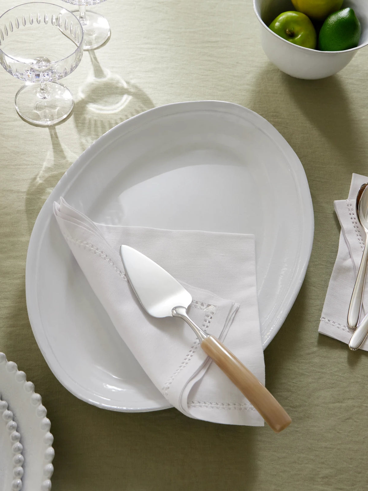 Image of Tableware. Product name - Simple Ceramic Platter in White colour by brand - Astier De Villatte
