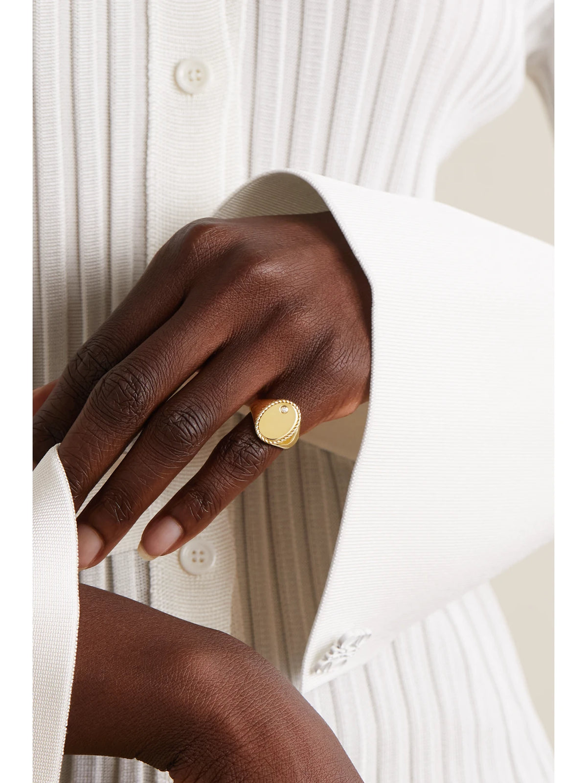 Image of Rings. Product name - 9-karat Gold Diamond Ring in Multi colour by brand - Yvonne Léon