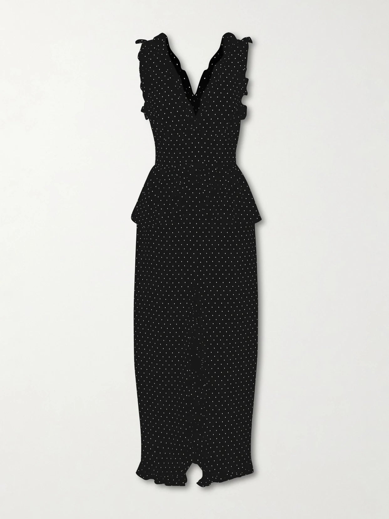 Image of Dresses. Product name - Bow-embellished Polka-dot Silk Midi Dress in Black colour by brand - Alessandra Rich