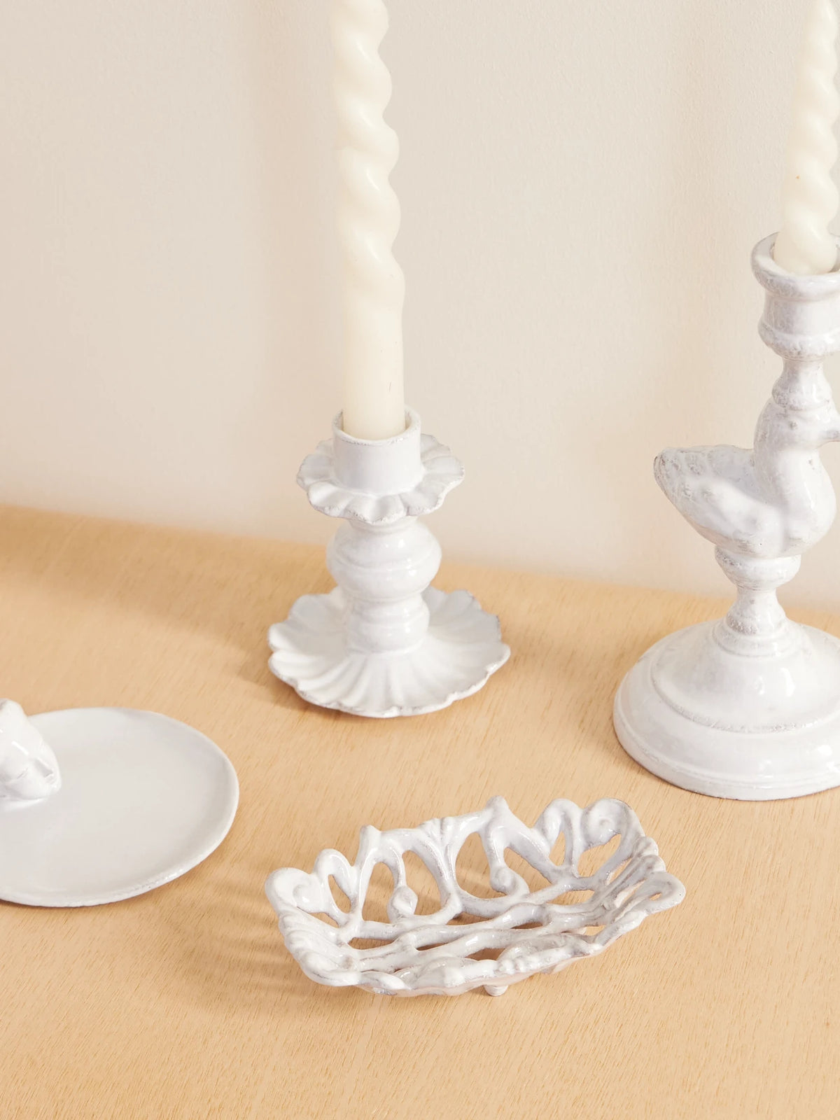Image of Decor. Product name - Branchu Ceramic Soap Dish in White colour by brand - Astier De Villatte