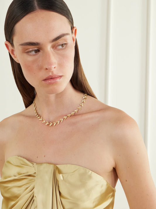 Image of Necklaces. Product name - Golden Blossom 18-karat Gold Diamond Necklace in Multi colour by brand - Irene Neuwirth