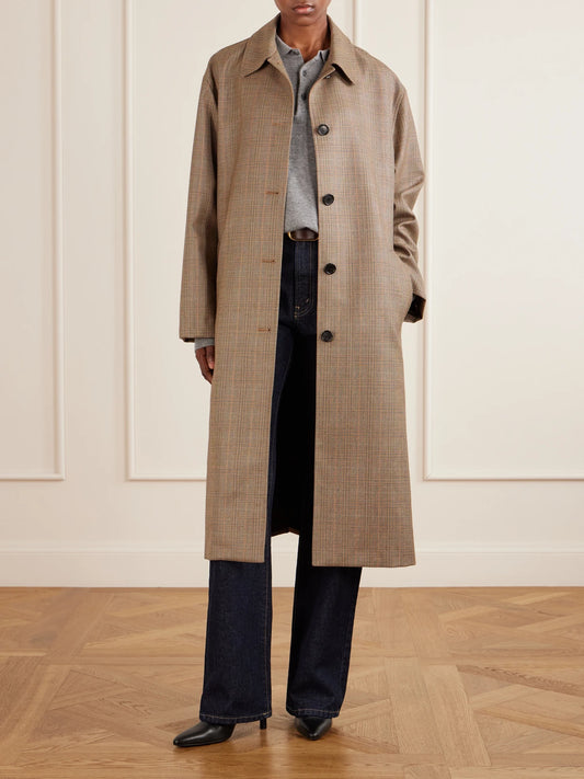 Image of Coats & Jackets. Product name - Adrien Checked Wool Coat in Multi colour by brand - Nili Lotan
