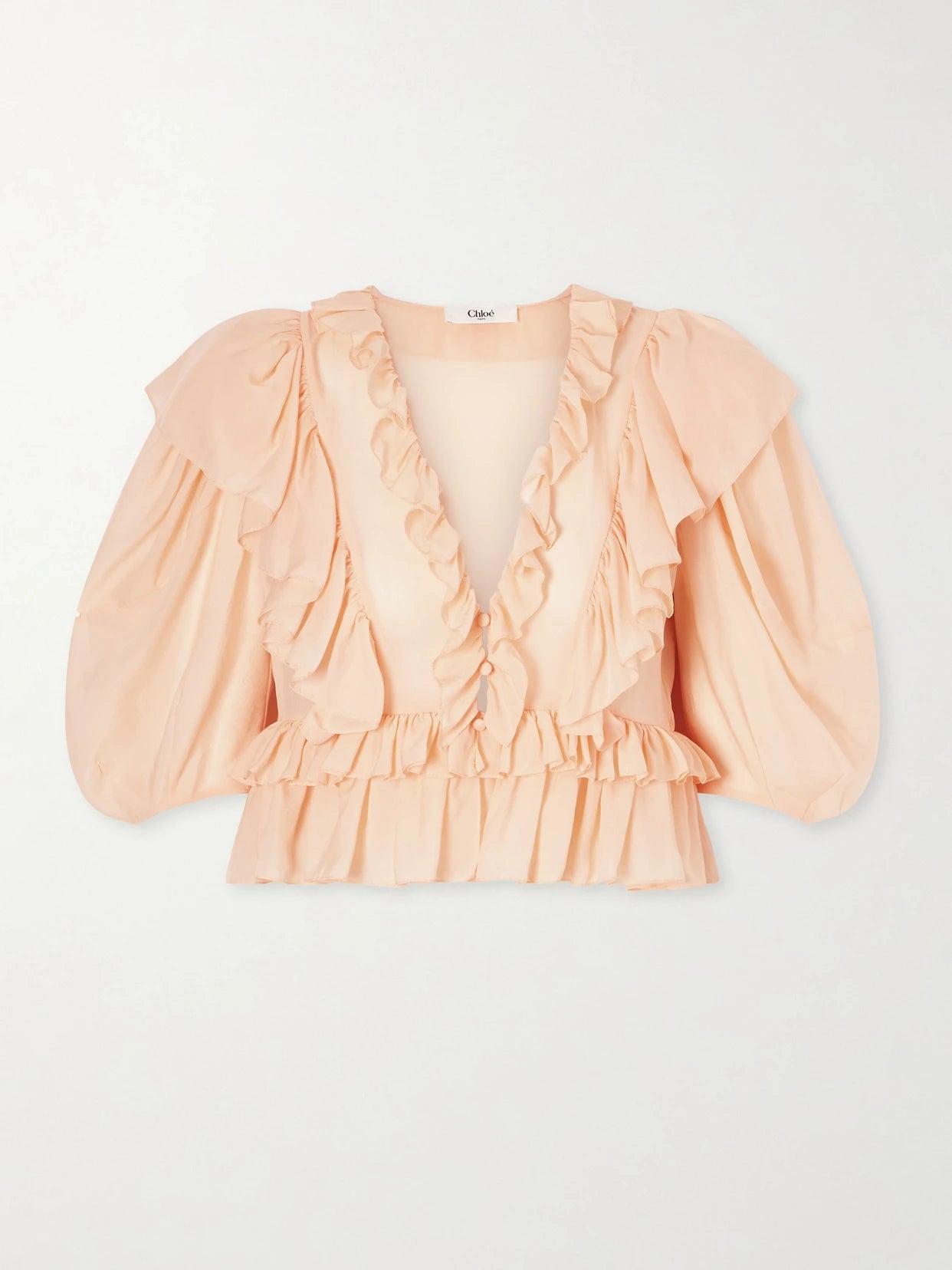 Ruffled Silk-charmeuse Blouse